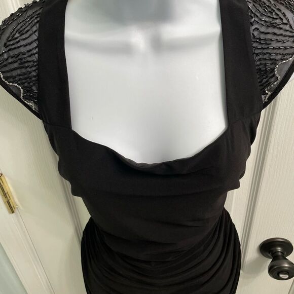 Evan Picone Beaded Shoulder Ruched Dress - Picture 8 of 8